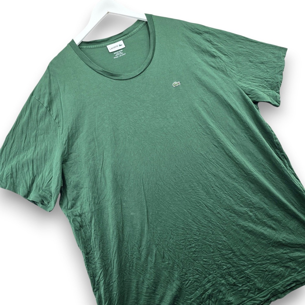 Lacoste T-Shirt Mens 3XLT Green In Good Condition Pima Cotton Logo Peru